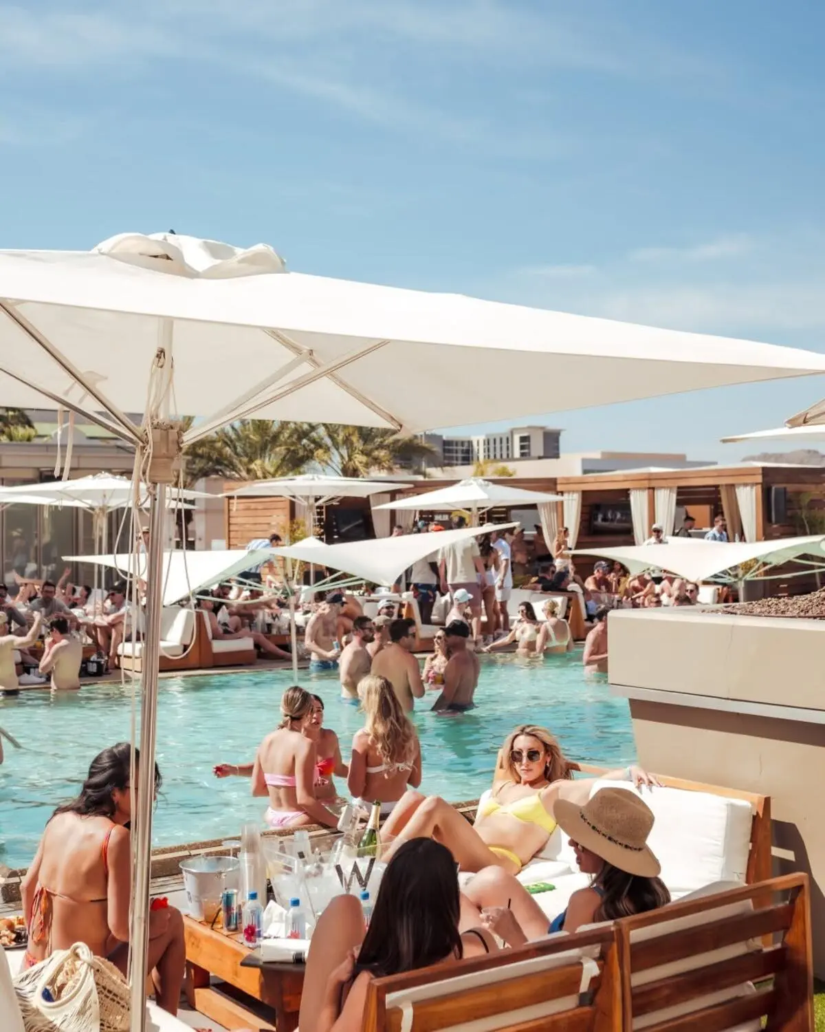 Cabanas and daybeds around the WET Deck pool at W Scottsdale