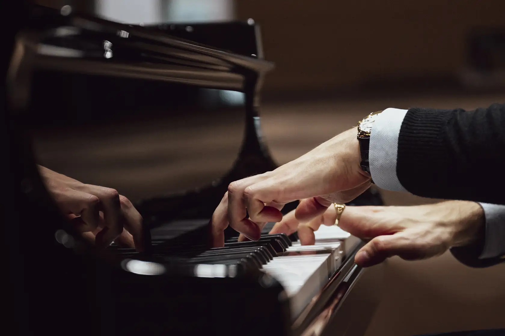 Pianist playing live music at Capriccio Ristorante
