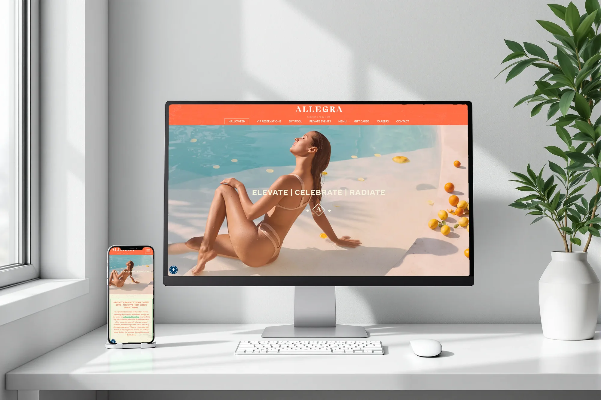 Allegra website on a desktop and phone