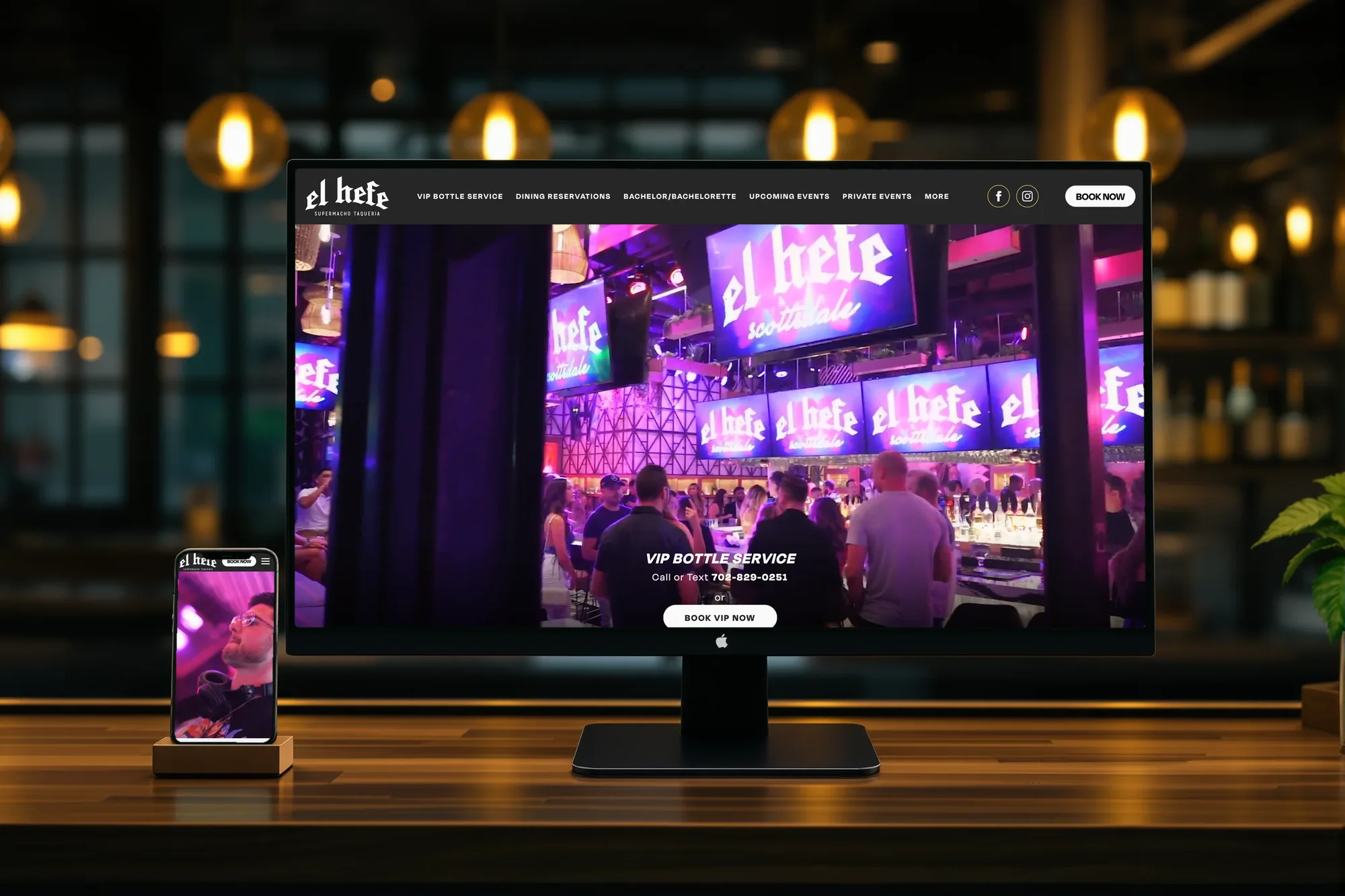 El Hefe website on a desktop and phone