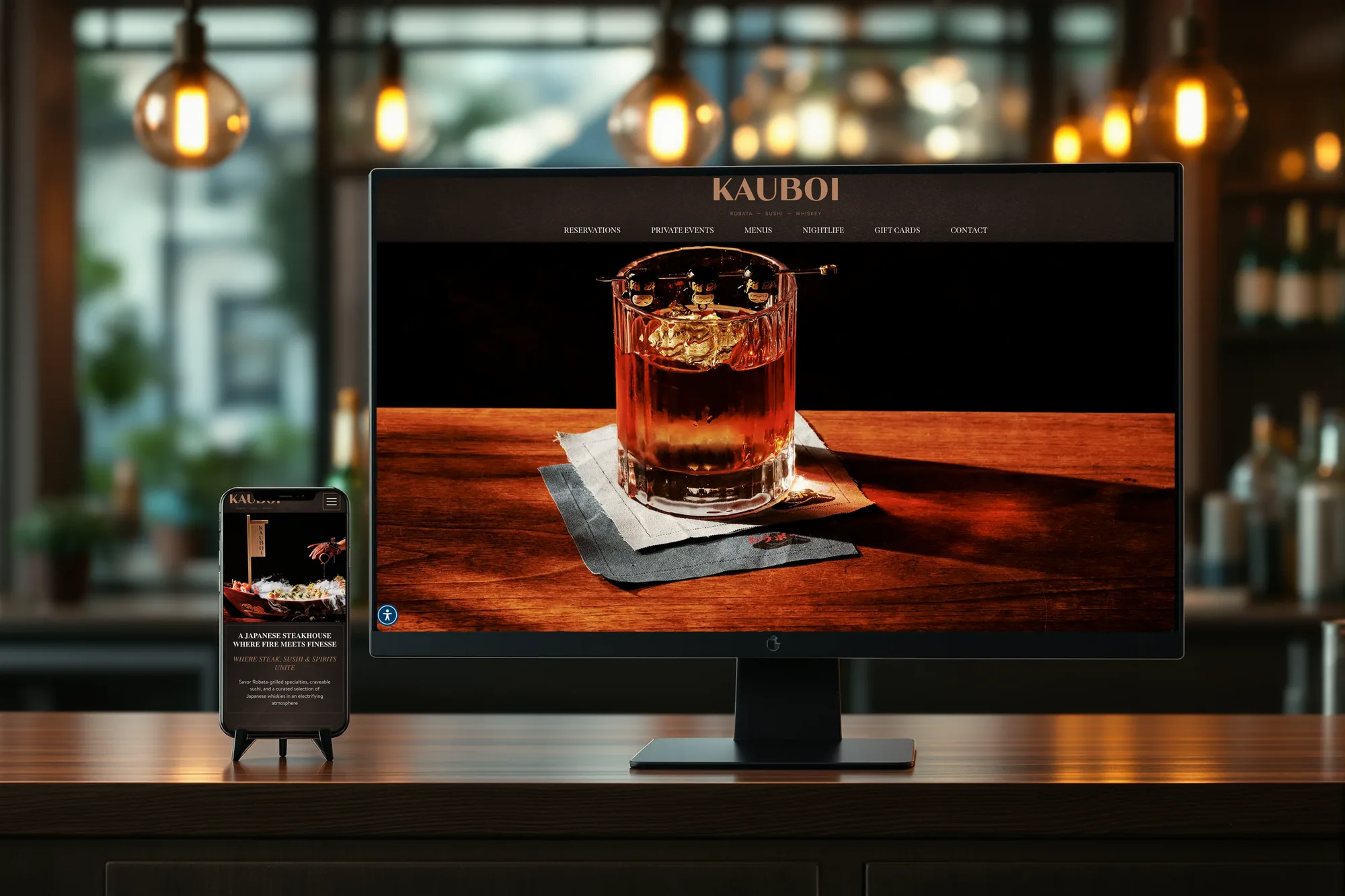 KAUBOI website on a desktop and phone