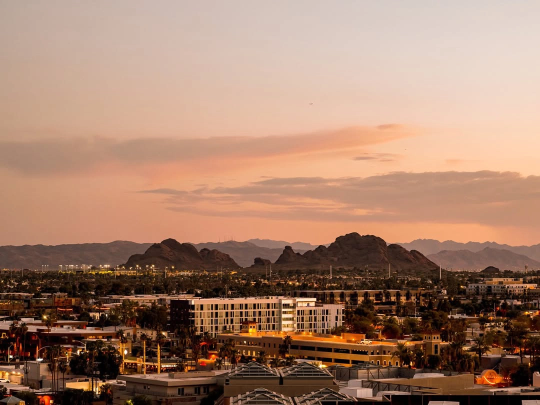 Sunset over Scottsdale and the desert mountains