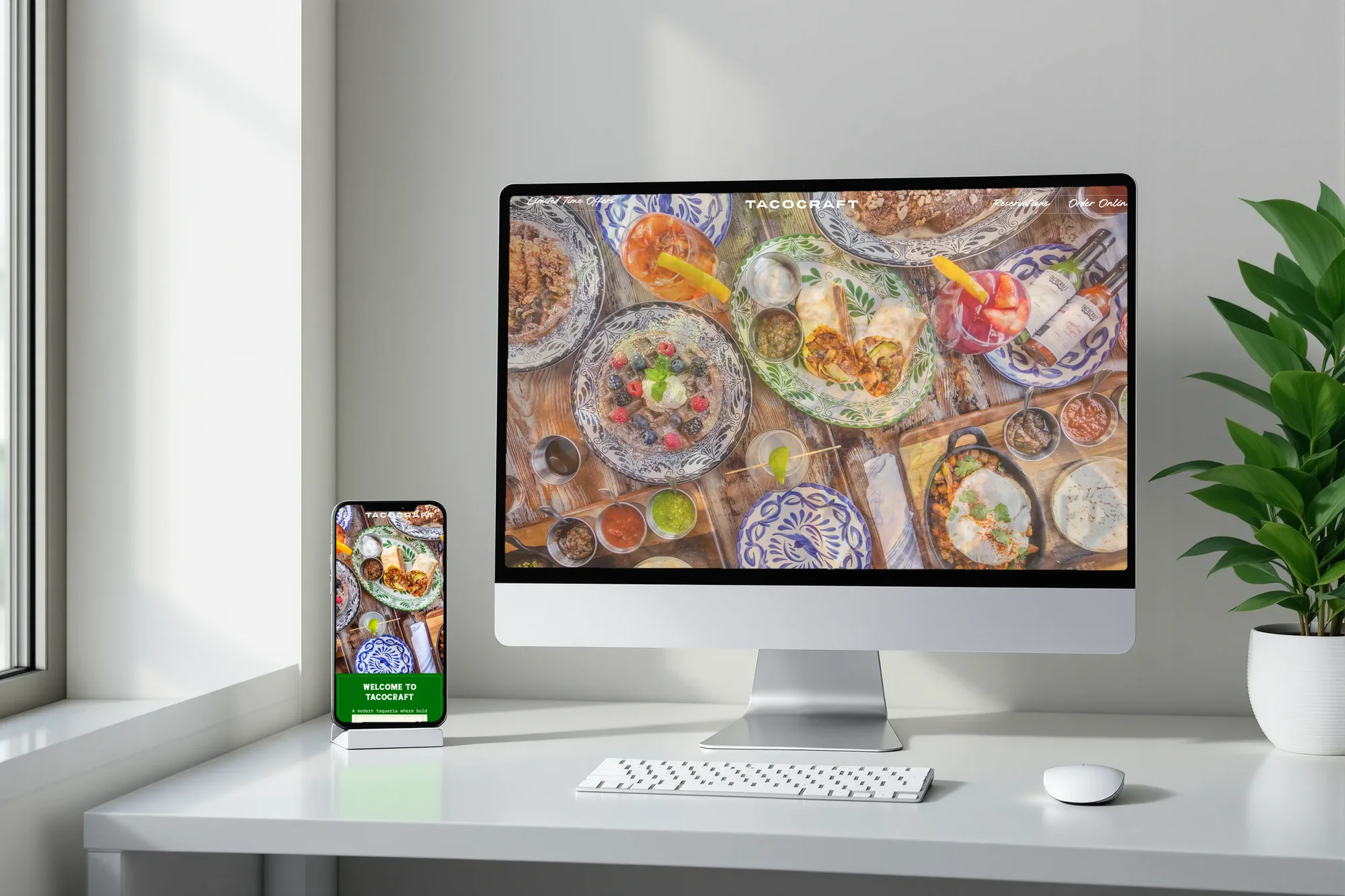 Tacocraft website on a desktop and phone